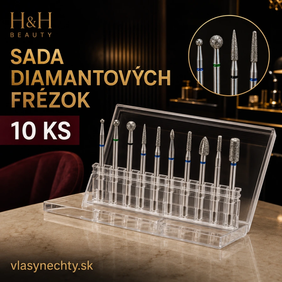SADA DIAMANTOVÝCH FRÉZOK NA NECHTY 10 KS.
