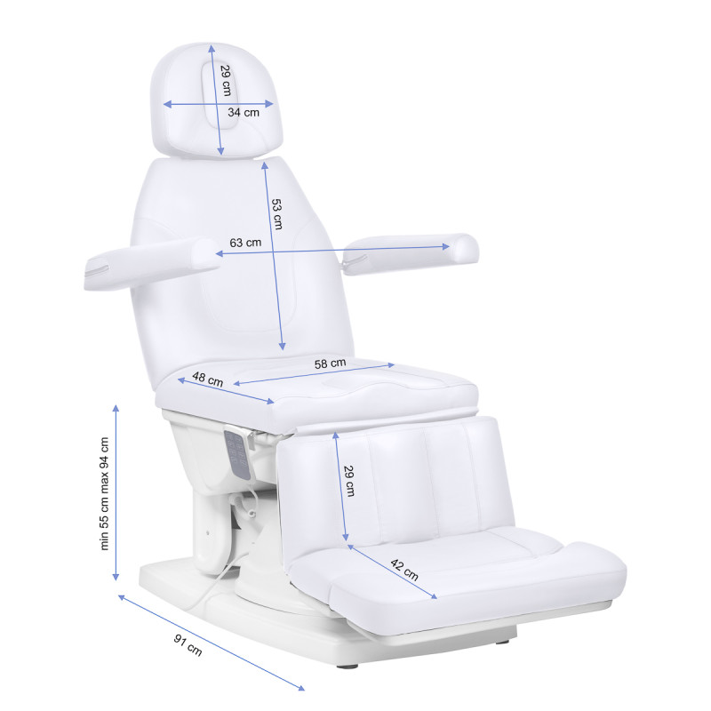 ELEKTRICKÉ PODOLOGICKÉ KRESLO KATE – 4 POHONY, STUDENÁ BIELA FARBA 7