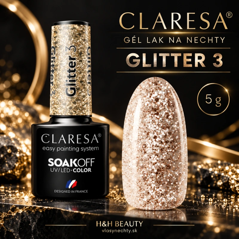 CLARESA GÉL LAK NA NECHTY GLITTER 3 - 5g