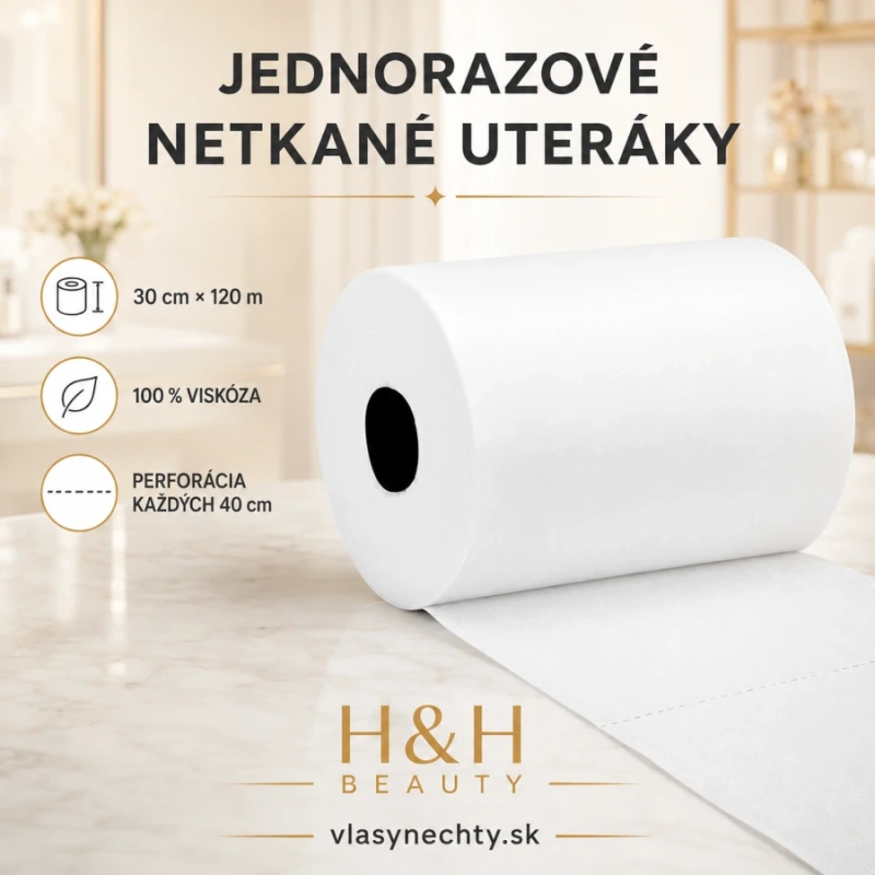 Jednorazové netkané uteráky, rolka 30 cm x 120 m, 100 % viskóza 3