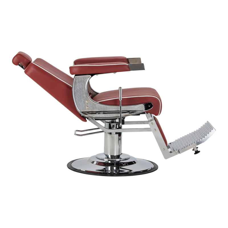 Barberské kreslo Gabbiano Visionerio+ červený chrómový rám 3