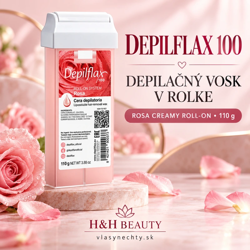 Depilflax 100 depilačný vosk v rolke Rosa Creamy Roll-on 110 g