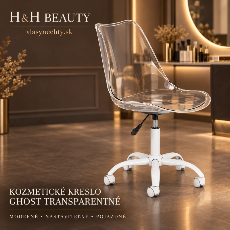 Kozmetické kreslo Ghost transparentné