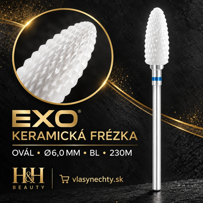 EXO KERAMICKÁ FRÉZKA NA NECHTY OVAL Ø6,0MM BL 230M