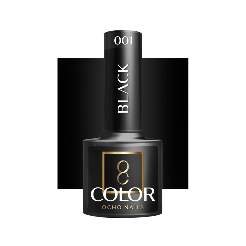 OCHO NAILS HYBRIDNÝ LAK NA NECHTY black 002 -5 g