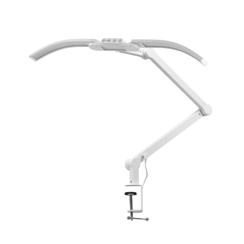 Lampa na manikúru Glow L05, ohnutá pre stolovú dosku, biela 9