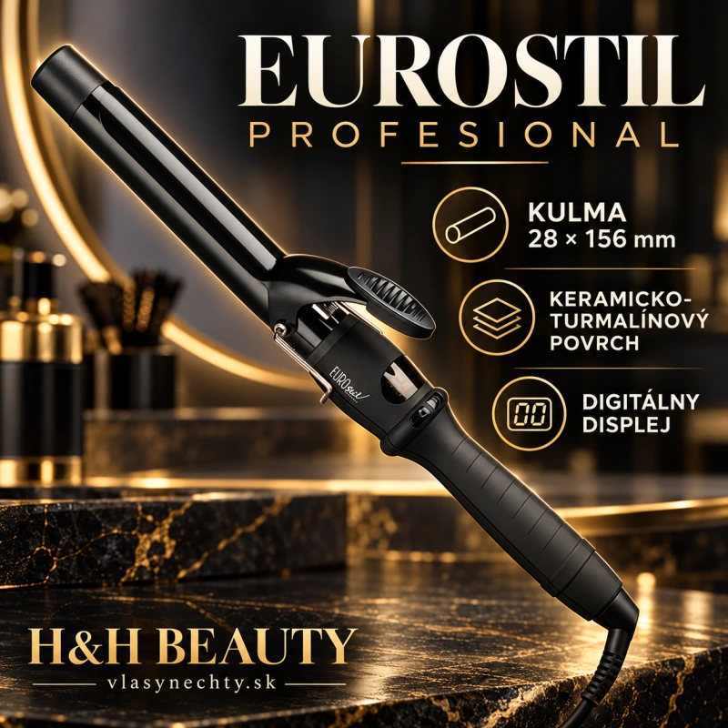 EUROSTIL profesional -Keramický a turmalínový povrch, Digitálny displej, 28 mm x 156 mm