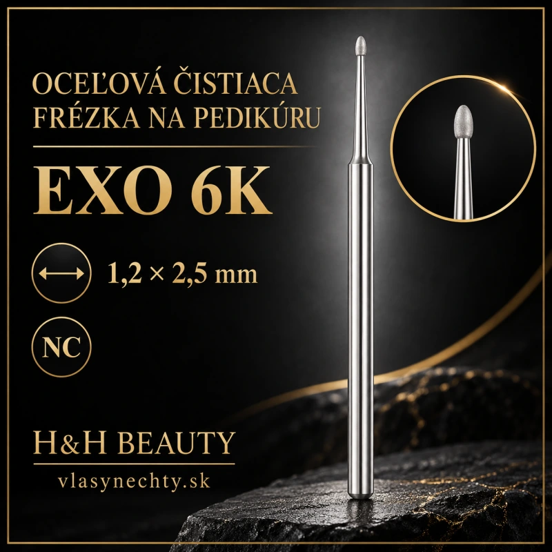 OCEĽOVÁ ČISTIACA FRÉZKA NA PEDIKÚRU EXO 6K 1,2x2,5MM NC