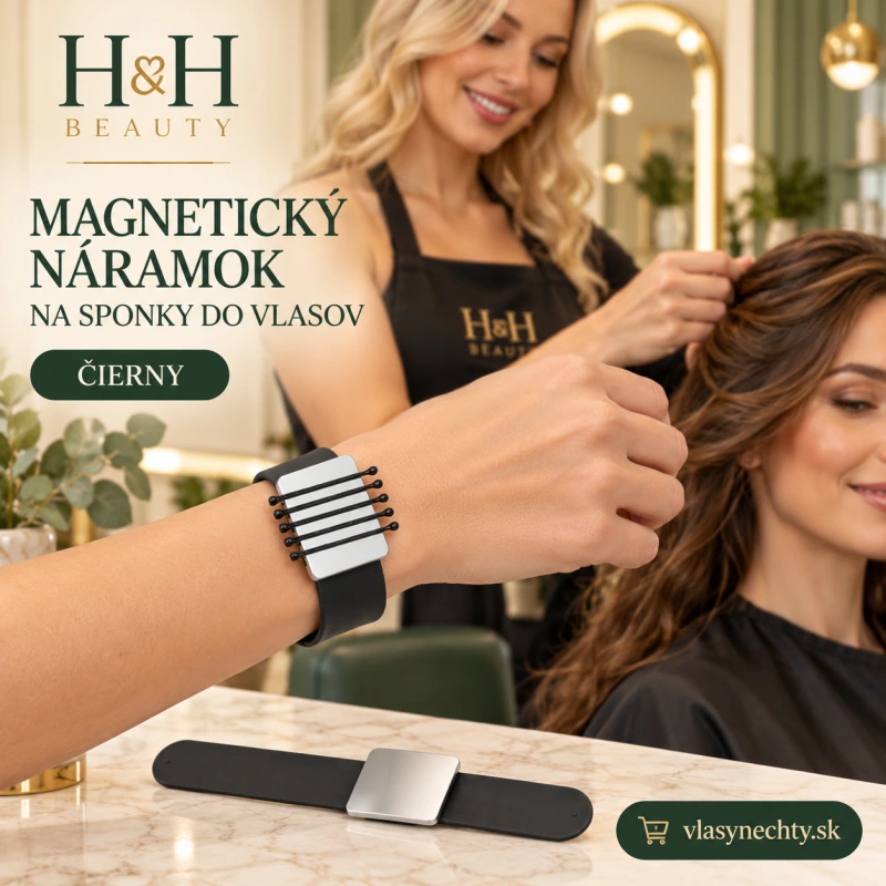 MAGNETICKÝ NÁRAMOK NA SPONKY DO VLASOV - ČIERNY