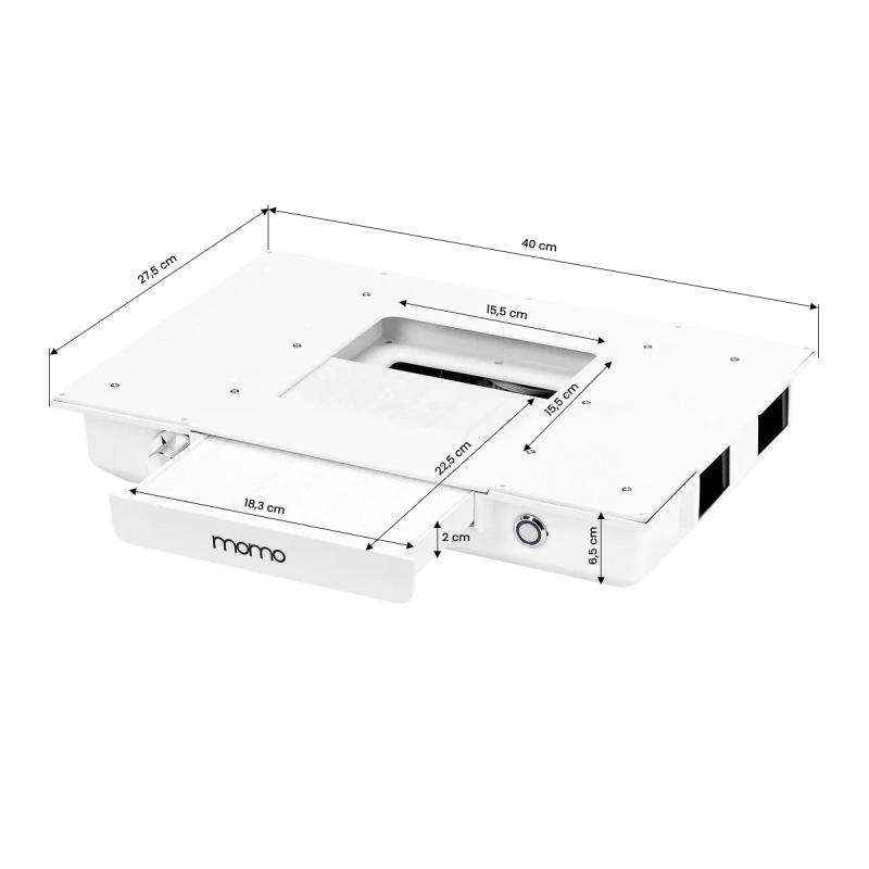 STÔL NA MANIKÚRU S ODSÁVAČKOU PRACHU G031 biely 11