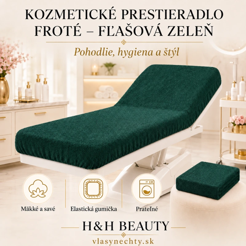 KOZMETICKÉ PRESTIERADLO FROTE FĽAŠOVÁ ZELEŇ