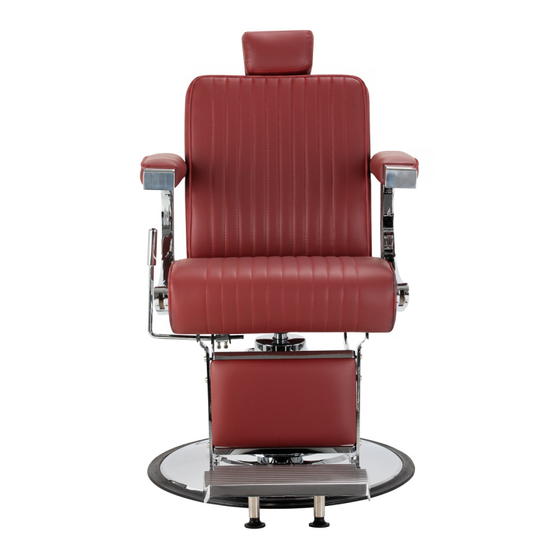 Barberské kreslo Gabbiano Visionerio+ červený chrómový rám 4