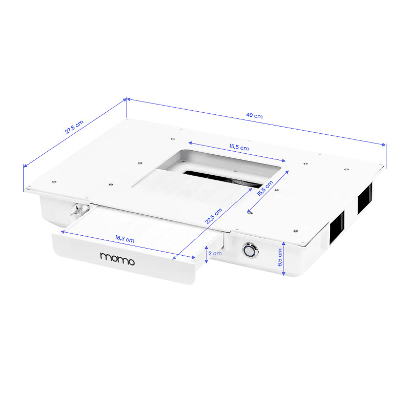 STÔL NA MANIKÚRU S ODSÁVAČKOU BIELY MOMO L03 16