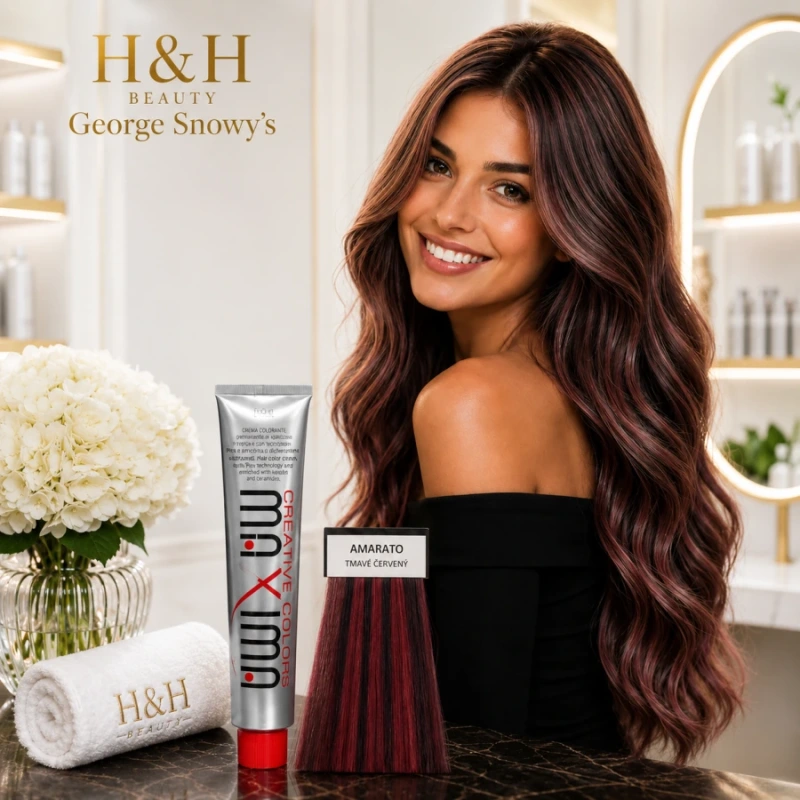 MAXIMA Farebný melír HAIR COLOR Amaranto – vínovo červená 100 ml 3