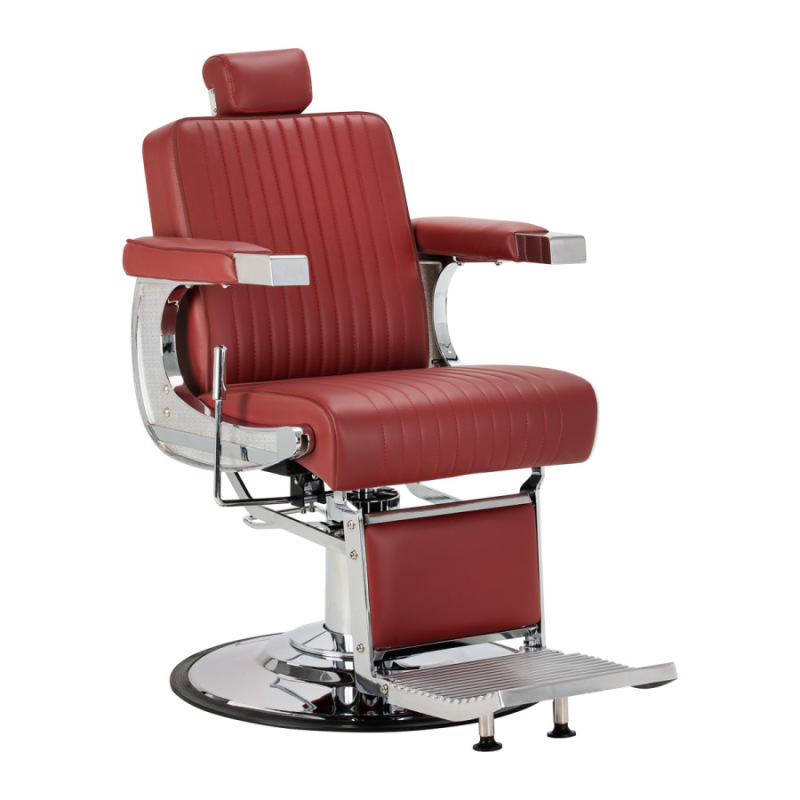 Barberské kreslo Gabbiano Visionerio+ červený chrómový rám 1