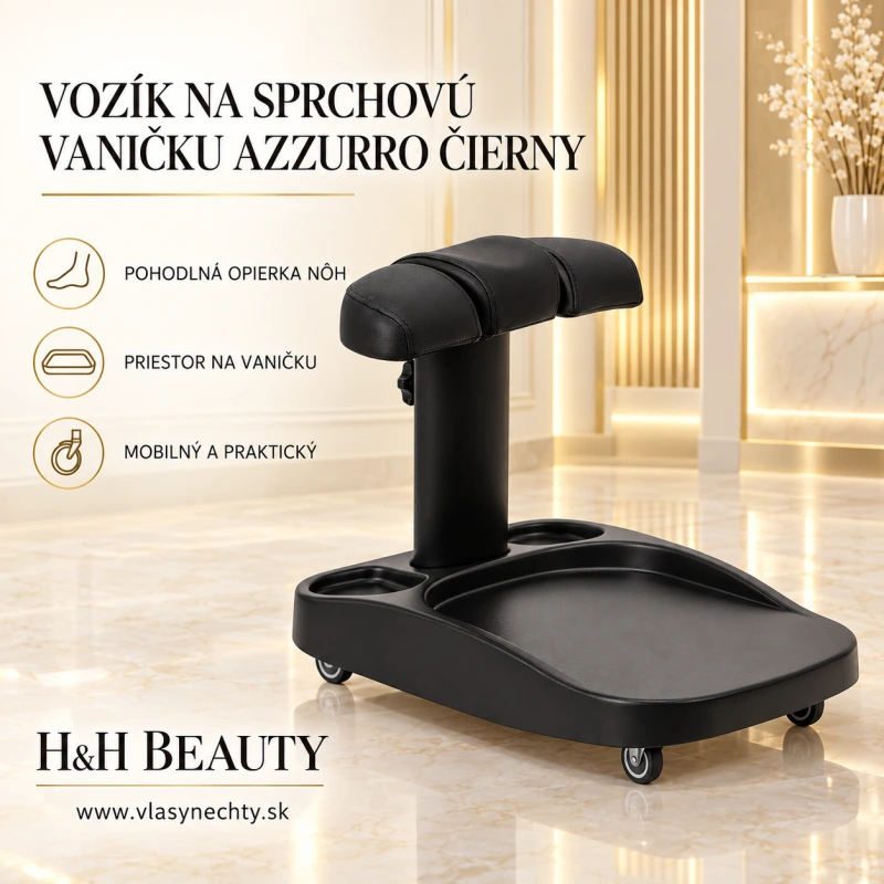 Vozík na sprchovú vaničku Azzurro čierny