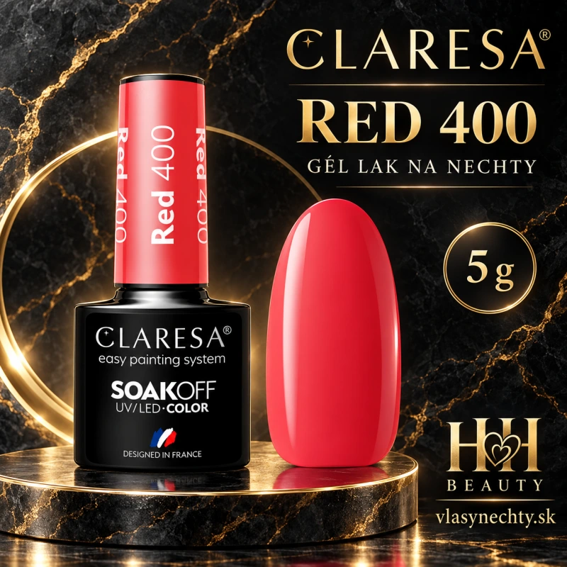 CLARESA GÉL LAK NA NECHTY RED 400 -5g
