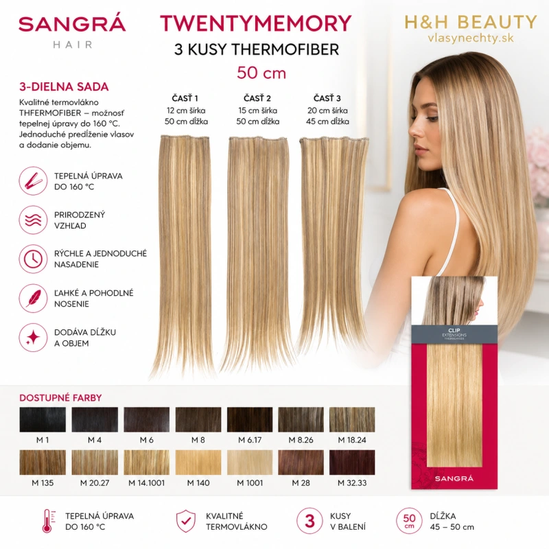 SANGRA HAIR TWENTYMEMORY 3 KUSY THERMOFIBER 50cm