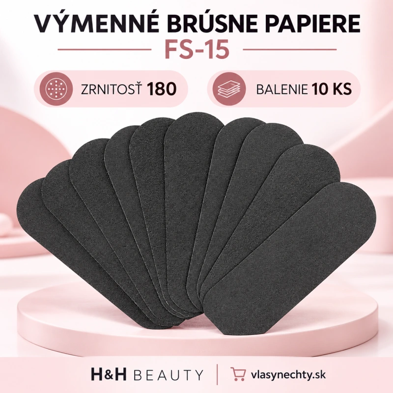 VÝMENNÉ BRÚSNE PAPIERE NA PILNÍK NA PEDIKÚRU FS-15 ZRNITOSŤ 180 10 KS