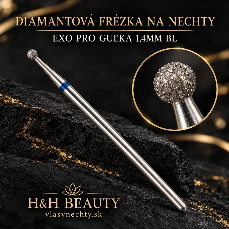 DIAMANTOVÁ FRÉZKA NA NECHTY EXO PRO GUĽKA 1,4MM BL