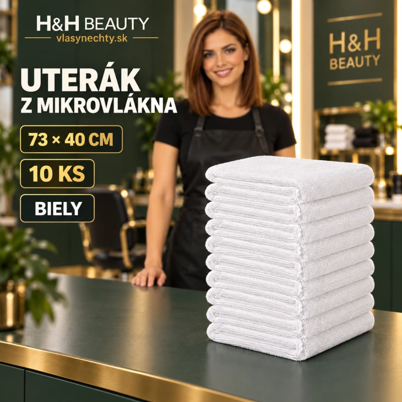 UTERÁK Z MIKROVLÁKNA 73X40CM 10 KS BIELY