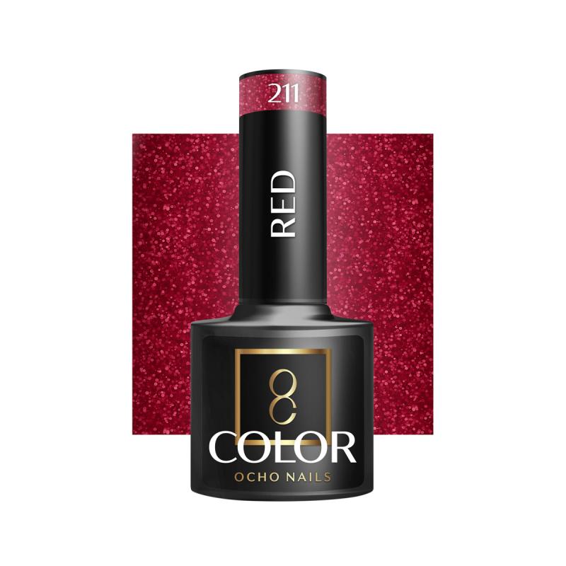 OCHO NAILS HYBRIDNÝ LAK NA NECHTY red 211 -5 g