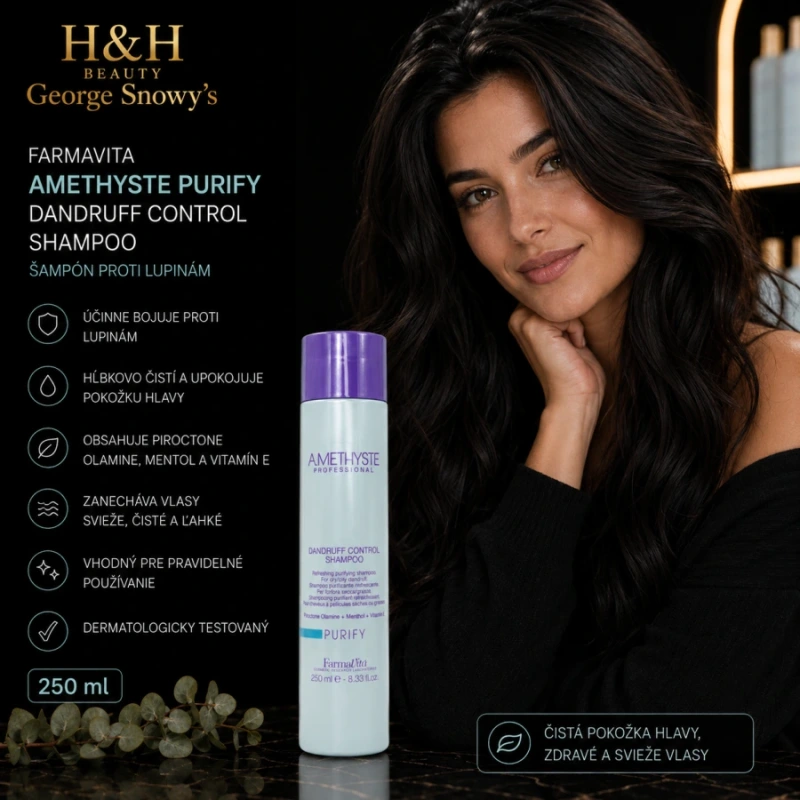 Farmavita Amethyste Purify Dandruff Control Shampoo 250 ml, proti lupinám 2