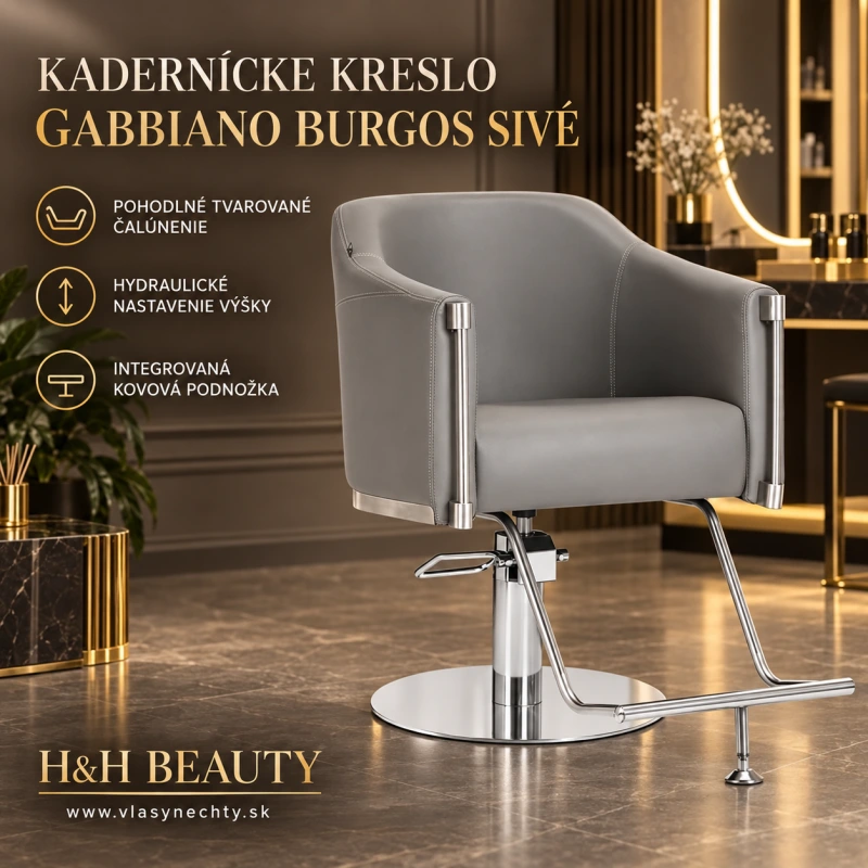 KADERNÍCKE KRESLO GABBIANO Burgos ŠEDÉ