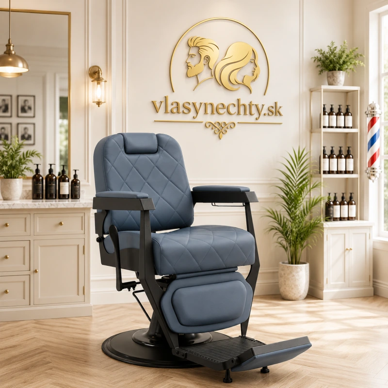 BARBERSKE KRESLO GABBIANO BRUNOs čiernym rámom Graphite