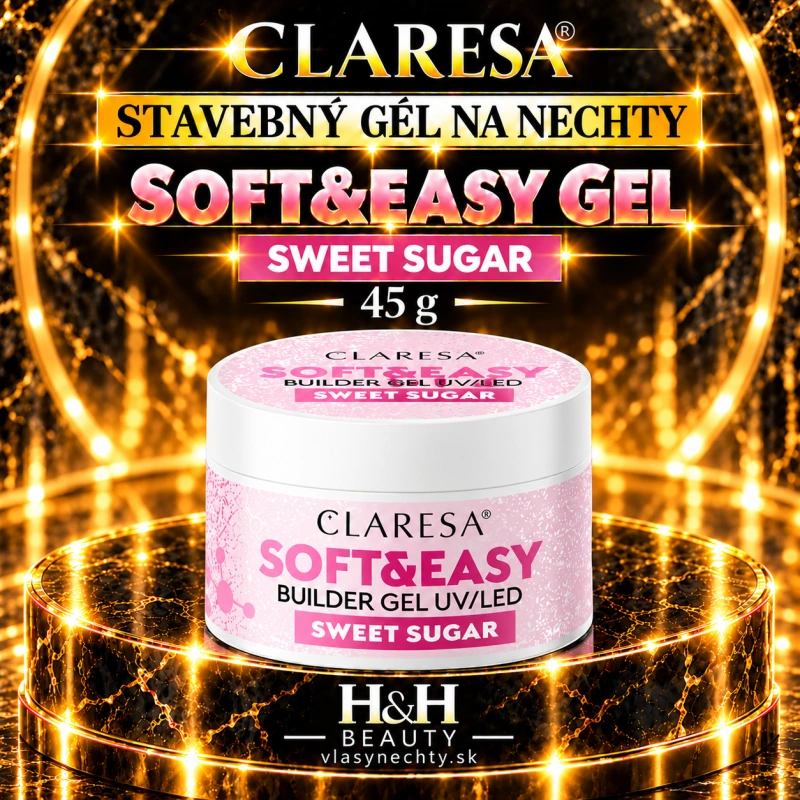 CLARESA Stavebný gél na nechty SOFT&EASY – SWEET SUGAR 45 g