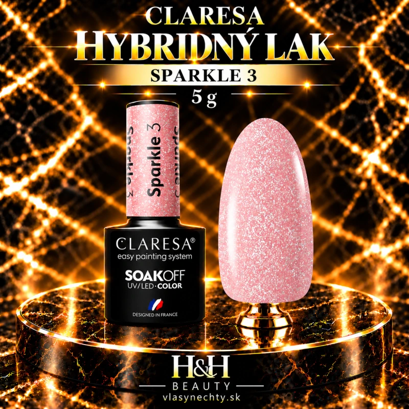 CLARESA Hybridný lak SPARKLE 3 -5g