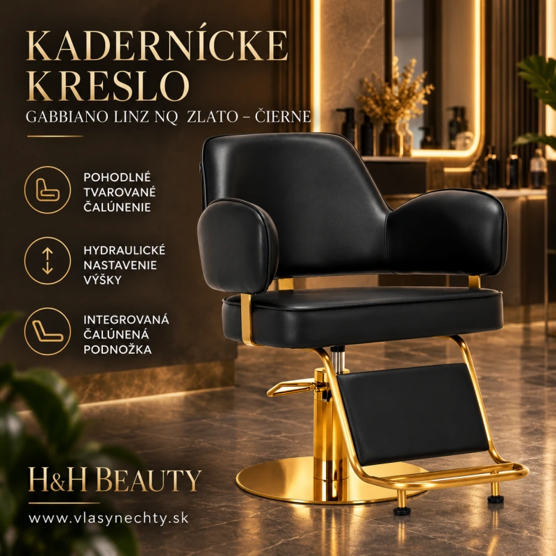 KADERNÍCKE KRESLO GABBIANO LINZ NQ zlato-čierne