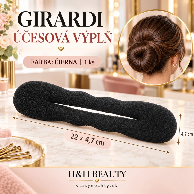 Girardi účesové výplne 22 Cm X 4,7 Cm farba čierna