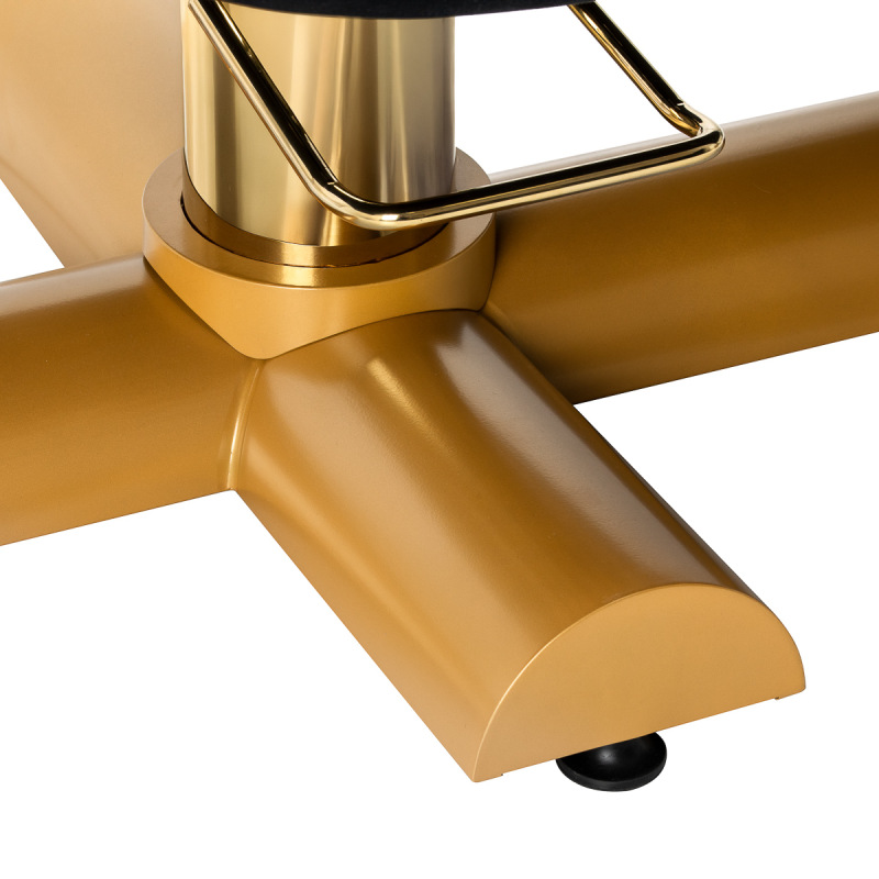 Kozmetické kreslo na riasy Sillon Corona – čierny velúr so zlatou základňou (hydraulické) 8