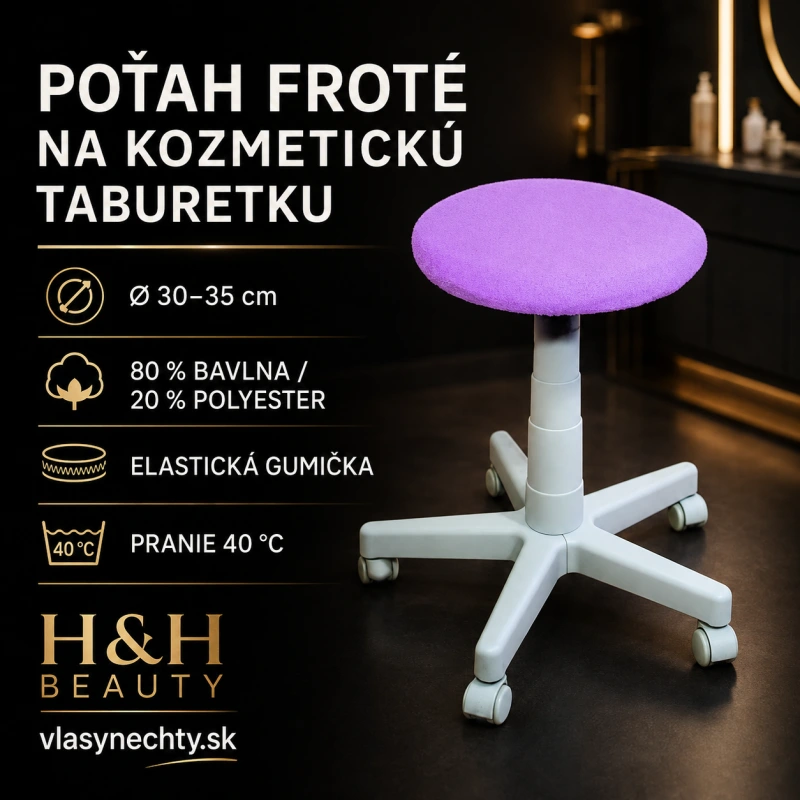 POŤAH FROTÉ NA KOZMETICKÝ TABURET SVETLO FIALOVÝ nr 14