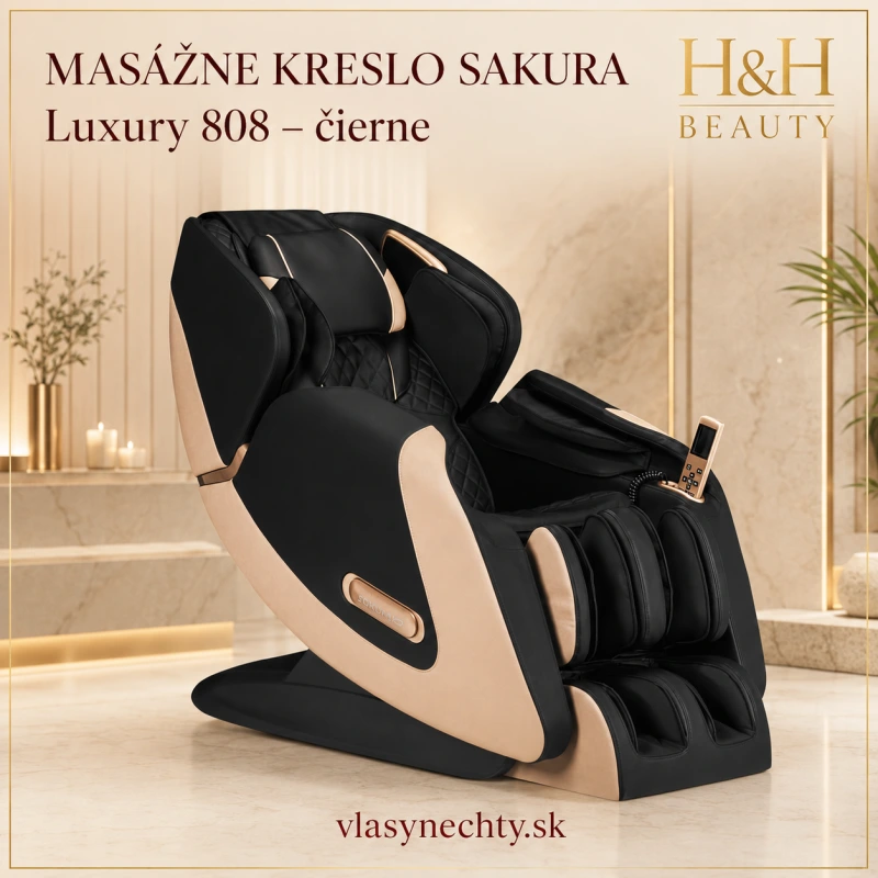 MASÁŽNE KRESLO SAKURA Luxury 808 čierne