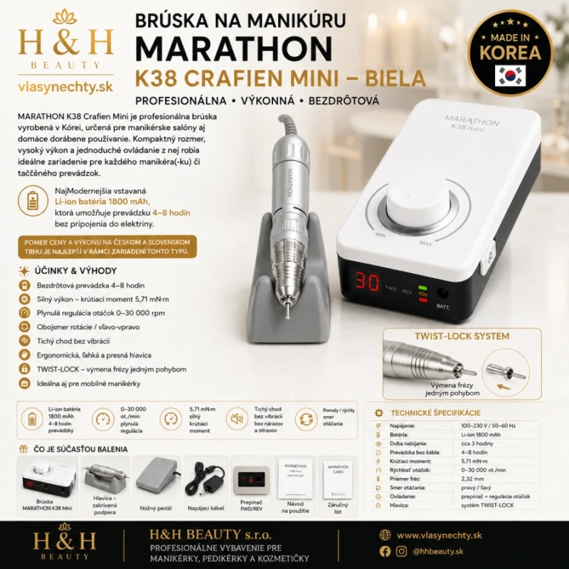BRÚSKA NA MANIKÚRU SAEYANG MARATHON K38 CRAFIEN MINI BIELA - 25 W 7