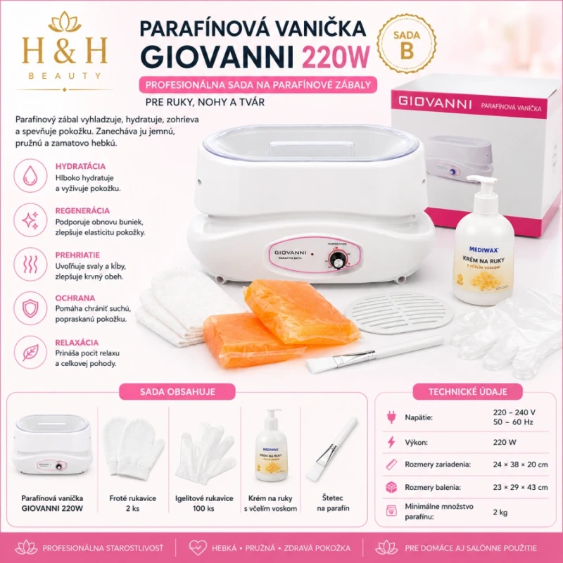 PARAFINOVÁ VANIČKA GIOVANNI 220W SADA B 2