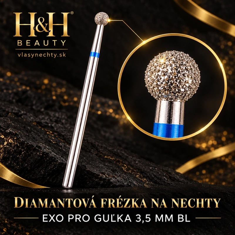 DIAMANTOVÁ FRÉZKA NA NECHTY EXO PRO GUĽKA 3,5MM BL