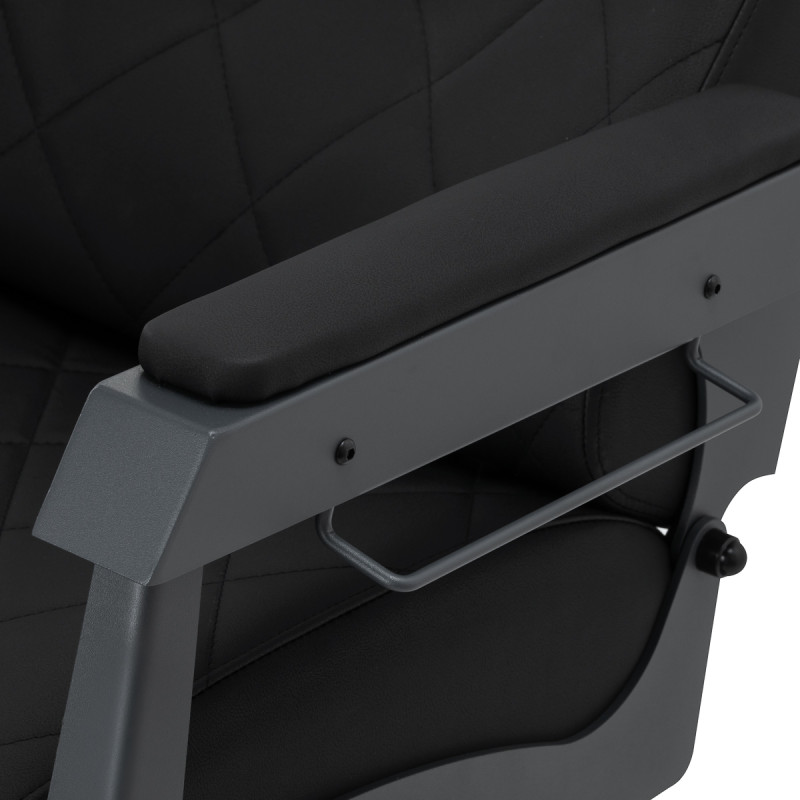 BARBERSKE KRESLO GABBIANO Bruno s grafitovým rámom čierne 6