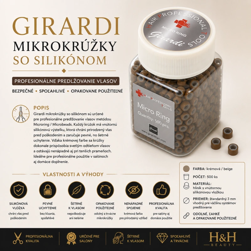 GIRARDI Mikrokružky so silikonom 500 ks-farba Gaštanová