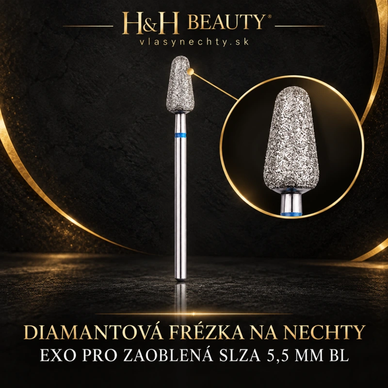 DIAMANTOVÁ FRÉZKA NA NECHTY EXO PRO ZAOBLENÁ SLZA 5,5MM BL