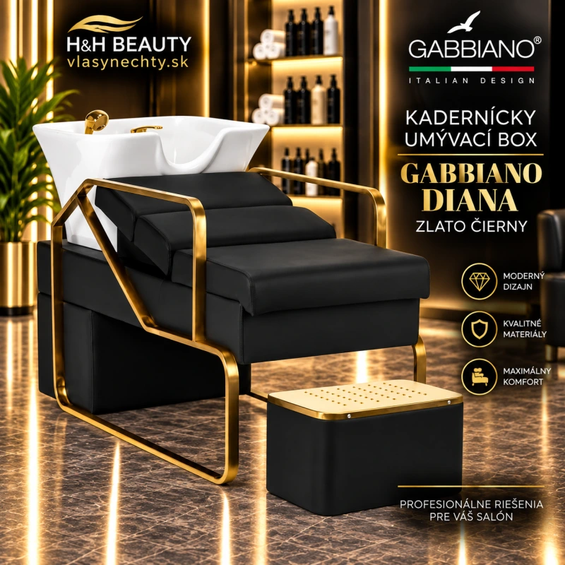 KADERNÍCKY UMÝVACÍ BOX GABBIANO DIANA ZLATO ČIERNY