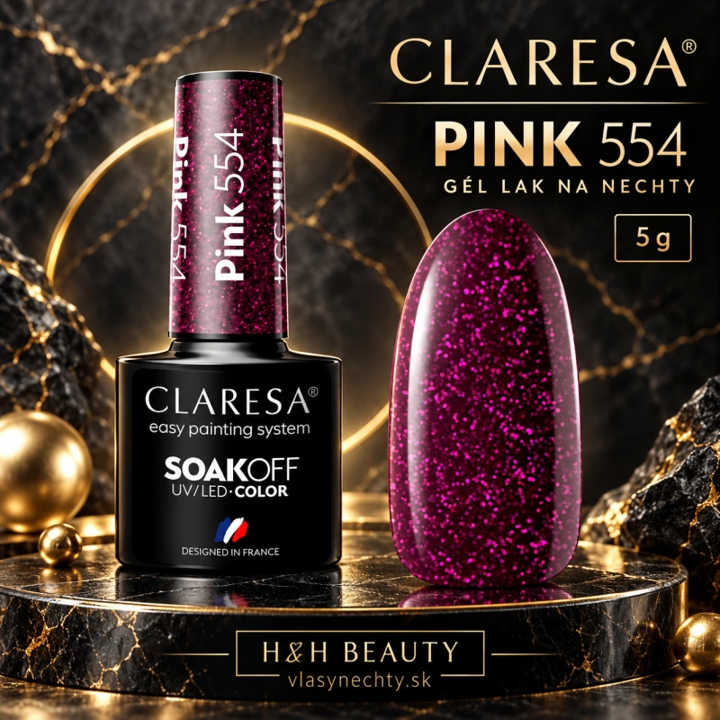 CLARESA GÉL LAK NA NECHTY PINK 554 -5g