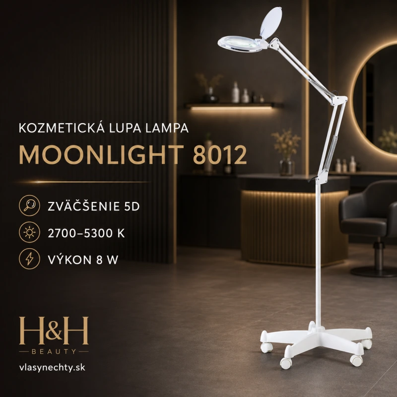 KOZMETICKÁ LUPA LAMPA LED MOONLIGHT 8012/5" BIELA NA STATÍVE