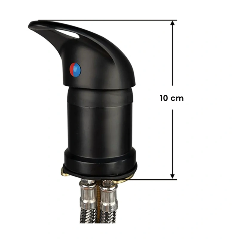 BATÉRIA KADERNÍCKEHO UMÝVACIEHO BOXU ČIERNA S04 - Dĺžka hadice 81 cm 2
