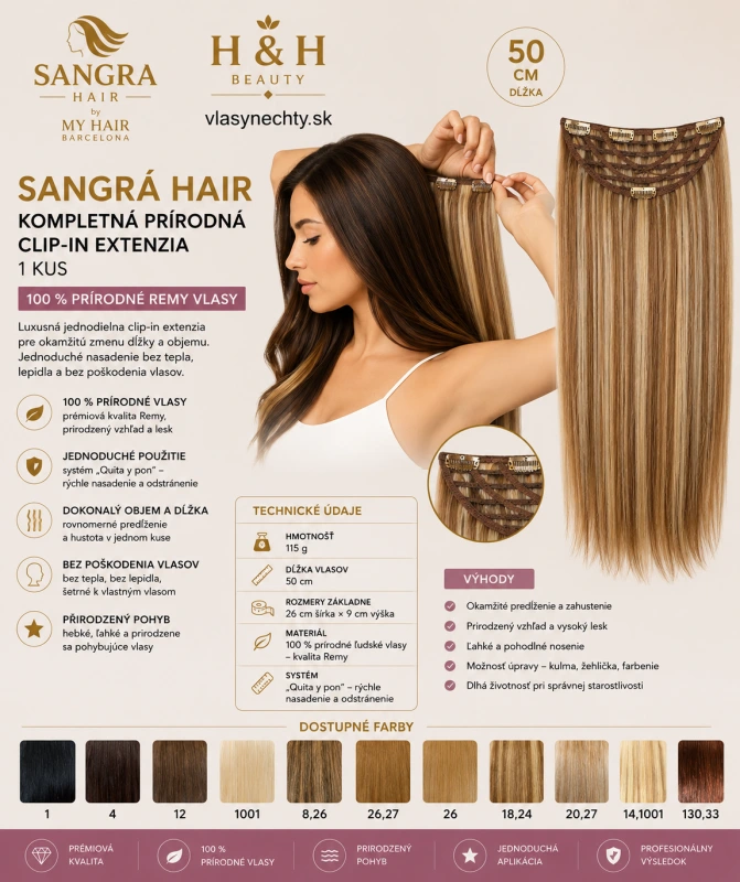 SANGRA HAIR KOMPLET NATURAL 1 kus, 50 cm , 115g