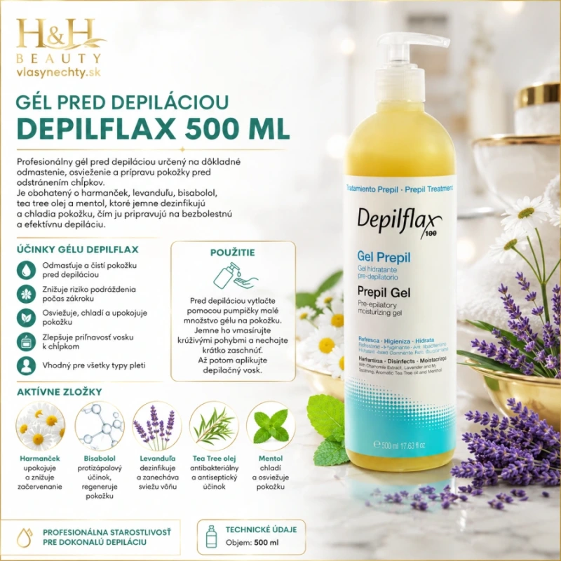 GÉL PRED DEPILÁCIOU DEPILFLAX 500 ml 3