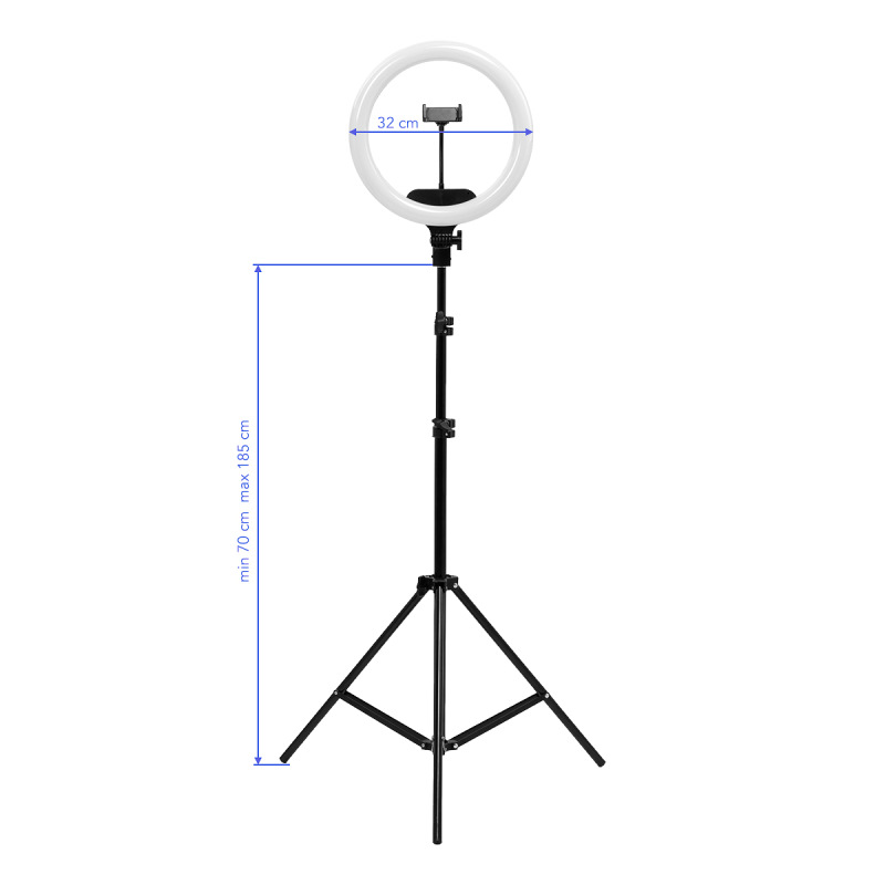Kruhová lampa Ring Light 13"" 36 W LED so statívom čierna 15