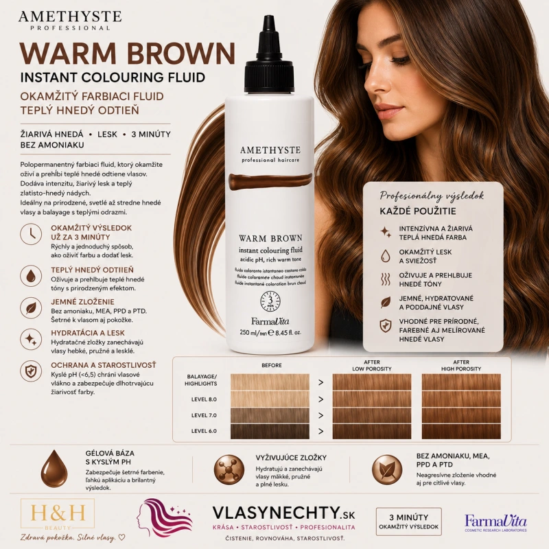 Farmavita AMETHYSTE INSTANT Colouring Fluid Warm Brown 250ml